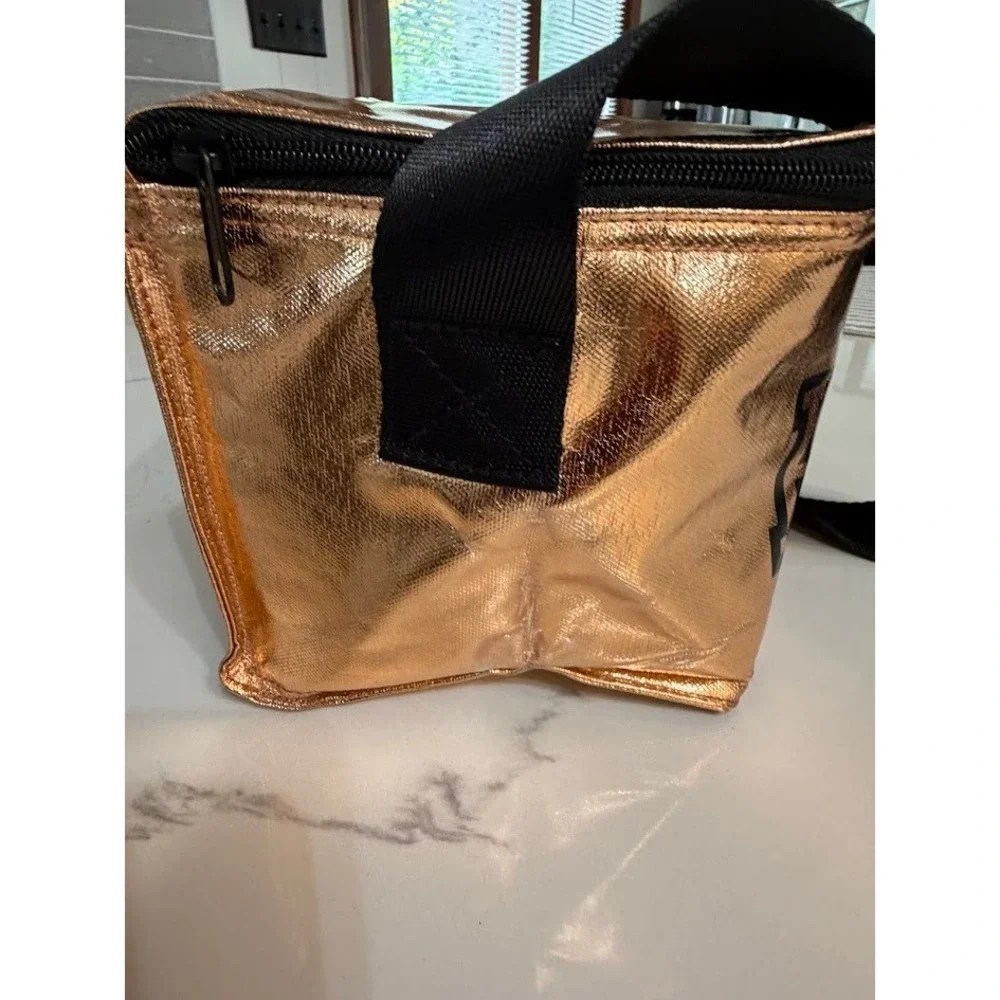 Victoria's Secret PINK Metallic Rose Gold Insulated Cooler Bag Shoulder Strap